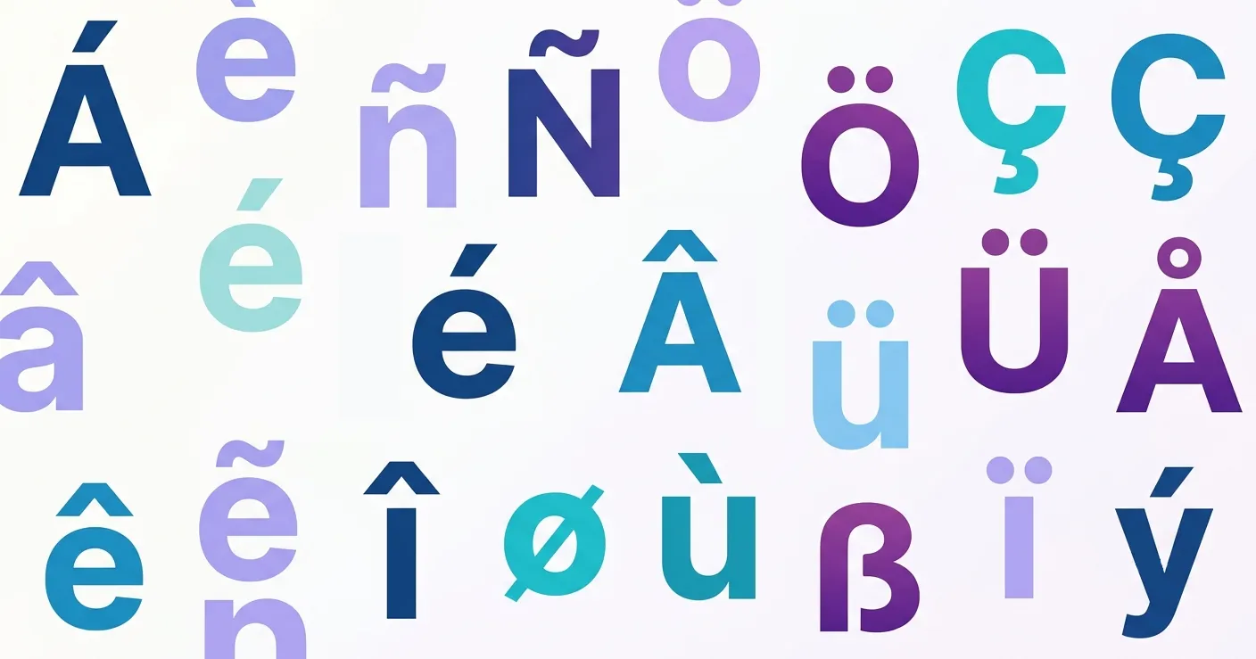 Accented letters from A to Z, including á, é, ñ, ö, and ç, representing the accent alt codes reference list