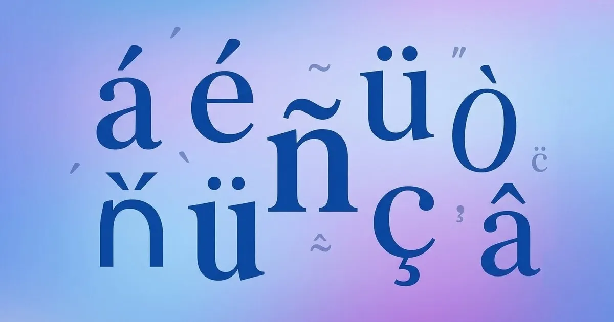 Accent letters full guide: acute, grave, circumflex, umlaut, tilde and cedilla marks on lowercase and uppercase letters